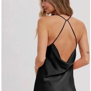 Silky Black Slip Dress NWT